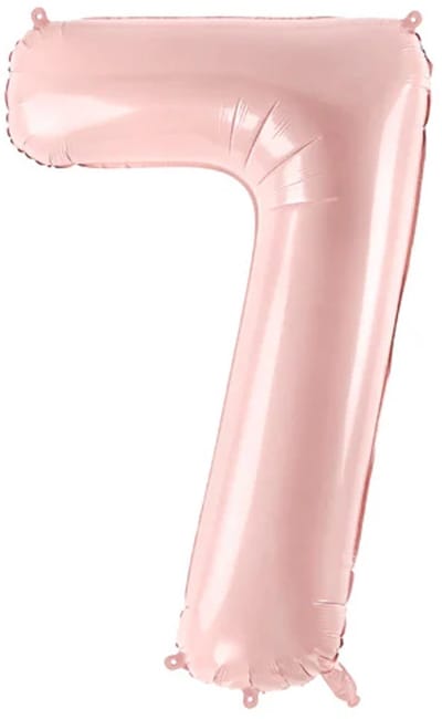 7 Jaar Cijfer Ballon Lichtroze Leeg 72cm