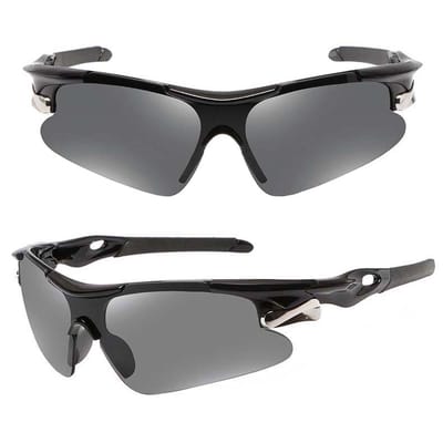 Curioshop Dulaidu Duo-Set Sportzonnebrillen Zwart - 2 Stuks - Voor Hardlopen, Fietsen & Outdoor