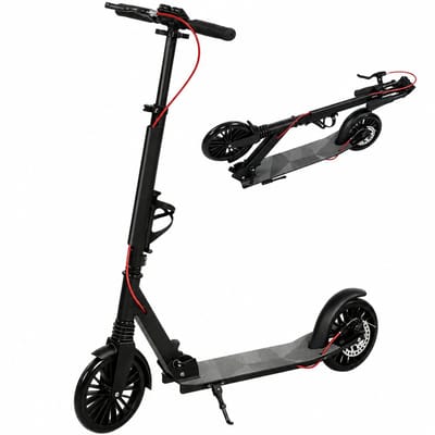 Daity 1 stuk - Aluminium stadstep – in hoogte verstelbaar & inklapbaar – met 200 mm PU-wielen, ABEC-7-lagers en dubbel remsysteem