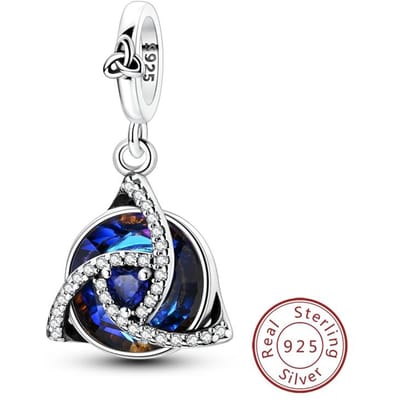 Koperblauw Trinity Keltisch Knoop Engelenlus Hangers Bedeltjes Past op Originele Bedeltjes Armband Dames Doe-het-zelf Sieraden Cadeaus white