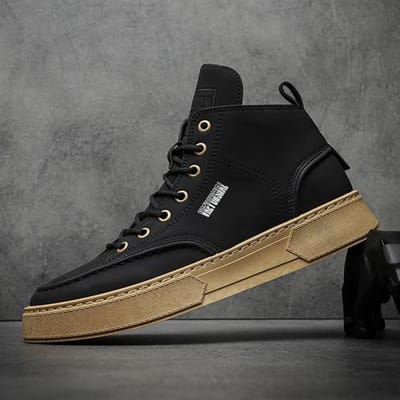 Bottines d'extérieur en cuir pour hommes, chaussures de marche antidérapantes, plates et décontractées, baskets à la mode et confortables, automne et printemps 40