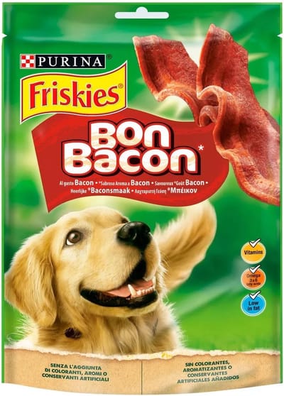 3x - Bonzo (Friskies) - Hondensnack - Bon Bacon (Beggin' Strips) - 3x120g