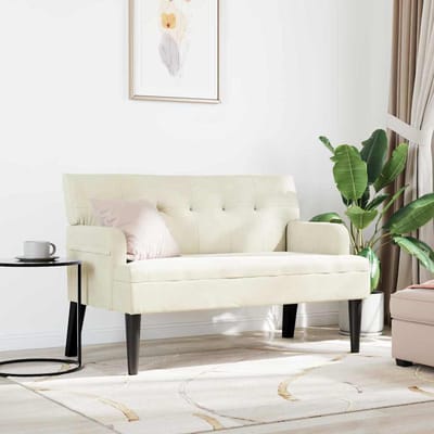 vidaXL - Chesterfield - Bank - Crème - 112 - x - 65,5 - x - 75 - cm - Fluweel