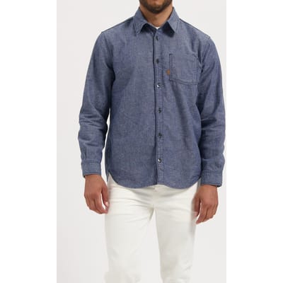 Mud Jeans Chris Denim Shirt Medium Stone Size: L | Long-Sleeved T-Shirts Outlet | Heren | Blauw