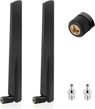 Dubbele WLAN Antenne - Wifi Versterker - Netwerk Stabiliteit - Dual Band 2.4/5GHz - 22cm Lengte - Zwart