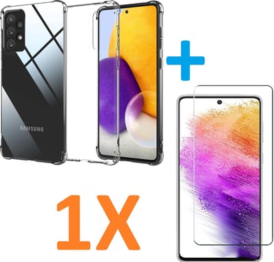 Anti-Shock silicone hoesje Transparant met 1 Pack Tempered glas Screen Protector Geschikt voor: Samsung Galaxy A53 5G