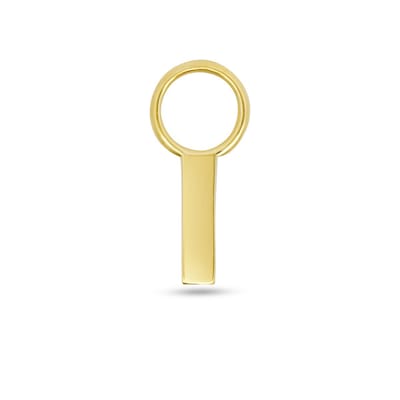 New Bling - 9NBG-O152 - 14K goud – Oorbelhanger - per stuk – Rechthoek