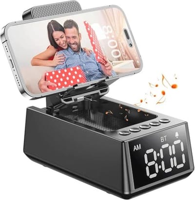 BBL Bluetooth luidspreker met mobiele telefoonstandaard, draagbare waterdichte bluetooth-luidspreker, HD-surround-sound, bluetooth-box met horloge, vaderdagcadeau voor papa, cadeaus voor meisjes en
