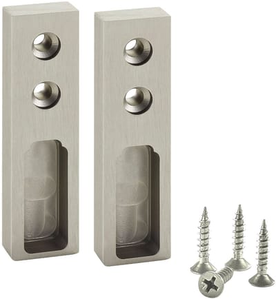 SOTECH 1 paar zijsteunen NANO mat geborsteld (zijmontage, 75 x 20 x 10 mm, massief aluminium, look roestvrij staal) Staanderhouder voor design kleerkastbuis