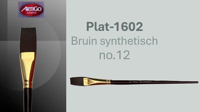 Artigo 1602 Professioneel Plat Kunstenaarspenseel – Maat #12 – Plat Penseel voor Olie- en Acrylverf met Lange Steel