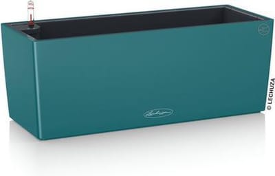 LECHUZA BALCONERA Color 50 - Plantenbak - met uitneembare binnenbak - met bewateringssysteem - ALL-IN-ONE set met LECHUZA-PON - petrol blue