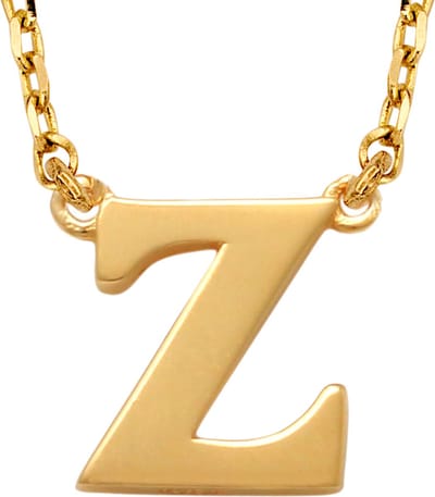 New Bling 9NBG-900Z Gouden Ketting met Letter Z - 6mm - Ankerschakel - 38+2,5+2,5cm - Initiaal sieraad - 14 Karaat - Goud