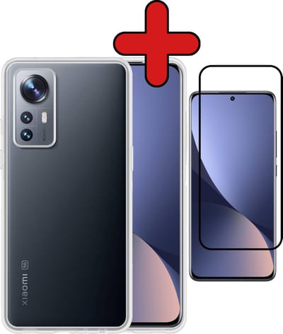 Hoesje - Met Screenprotector - Geschikt voor Xiaomi 12 - Sterk & Shockproof - Telefoon Hoes - Back Cover - Siliconen Case - Telefoonhoes - Transparant