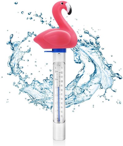 Zwembadthermometer - Watertemperatuur meter - Water temperatuur meten - Drijvend flamingo ontwerp - Groot formaat - Flamingo