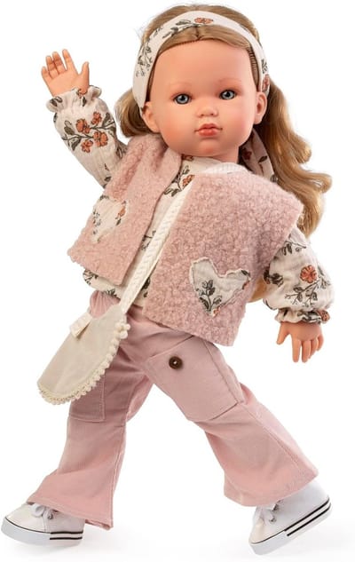 Modieuze pop - Mode pop - Fantasierijk spelen - Beweegbaar vinyl lichaam - 45 cm - Meerkleurig