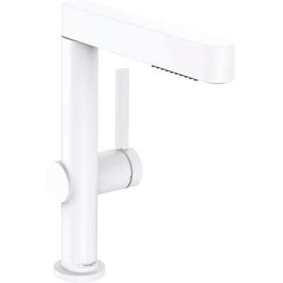 hansgrohe Finoris - Wastafelkraan - Met afvoerplug - 230mm - Uittrekbare vuistdouche - 2 straalfuncties - Mat Wit
