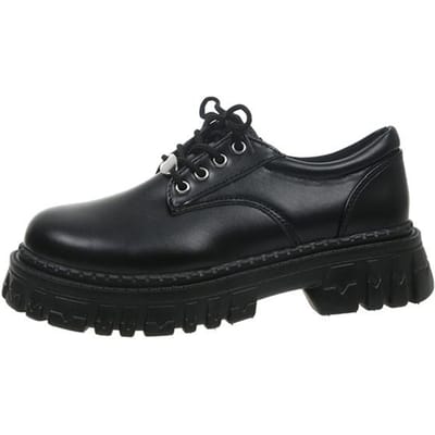 Petites Chaussures en Cuir Été Chaussures Mary Jane Américaines Japonaises Chaussures à Plateforme Le Spice pour Femmes Style Britannique 36 noir