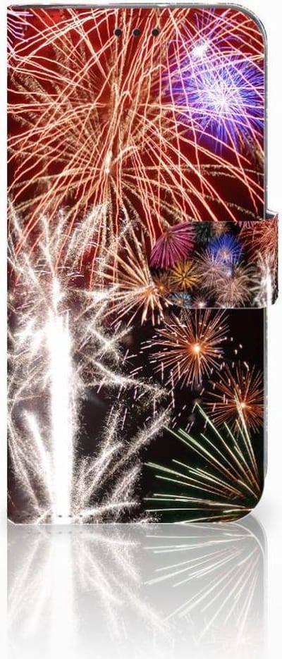 Motorola Moto G7 | G7 Plus Wallet Case met Pasjes Vuurwerk