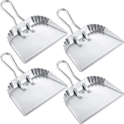Set van 4 Heavy Duty Metalen Stofpannen - Uitstekende Reinigingsoplossing voor Thuis en Commercieel Gebruik