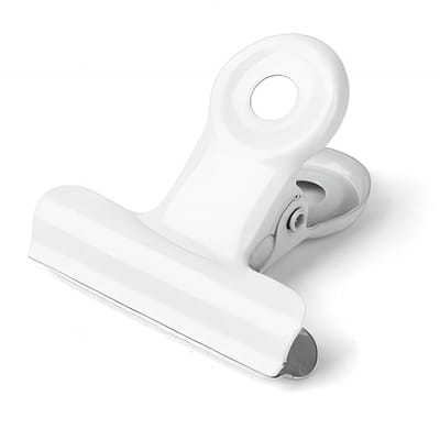 Witte paperclips met stiermotief, 20 stuks, metalen bindclips van 5 cm, ronde clips voor voedselzakken, afbeeldingen, foto's, knutselwerkjes en kantoor (50 mm)