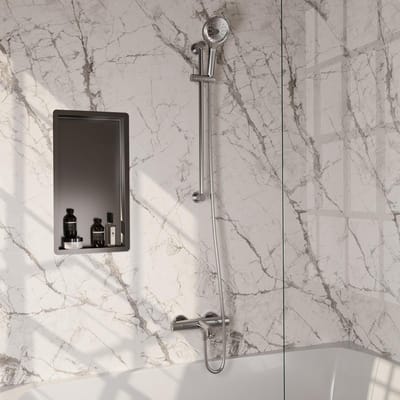 Brauer Brushed Edition Opbouw Baddouche Thermostaatkraan - 3 stand - Doucheslang - Glijstang - Handdouche - Rvs Geborsteld Pvd