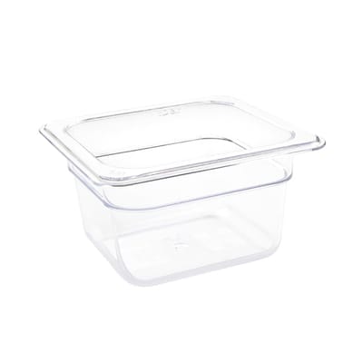 Vogue Polycarbonaat 1/6 Gastronorm bak 100 mm Transparant