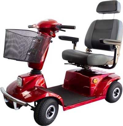 Mobiclinic Libra - Scootmobiel - Elektrische Scootmobiel - Klimvermogen 12º - 36Ah Accu - Tot 45 km bereik - 500W Motor - Opvouwbaar - 135 kg Draagkracht - 12 V - Verminderde mobiliteit - 4 wielen - Compact - Lichtgewicht - Rood
