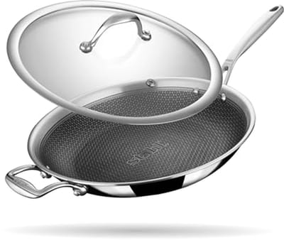 Hybride braadpan van roestvrij staal met krasbestendige antiaanbaklaag - 28 cm