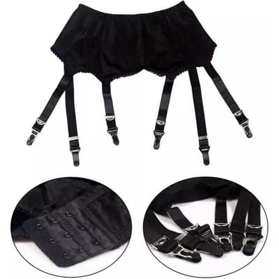 Porte-jarretelles Gothique Pour Femmes Fermeture Arrière Bas Auto-Maintien Bretelles Lingerie Érotique Costumes de Boîte de Nuit Vêtements de Fête Danse One Size