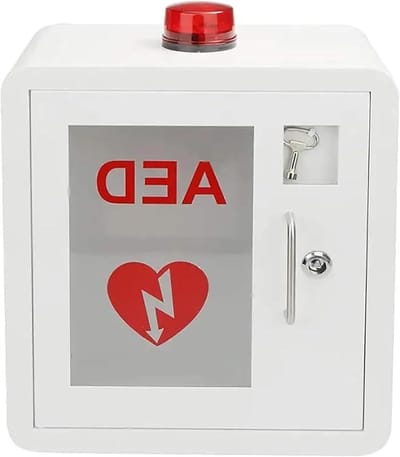 AED Opbergkast - Noodkast Defibrillator - Snelle Noodhulp - Met Alarm en Licht - 40x36x20 cm - Wit