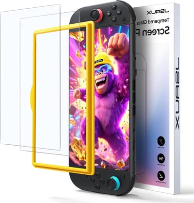 2 Pack Anti-Glare Screen Protector voor Nintendo Switch 2, Matte Glas, 9H Hardheid, Krasbestendig en Eenvoudig te Installeren met Gidsframe