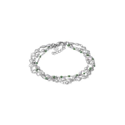 iXXXi Jewelry-Botswana (green beads)-Zilverkleurig-Dames Armband