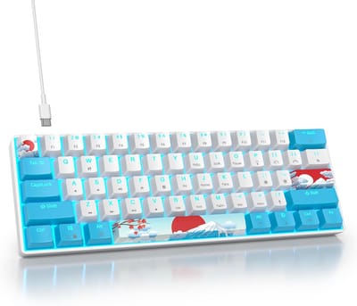 Compact 60% Mechanisch Gaming Toetsenbord met Rode Switches en Blauwe LED-verlichting