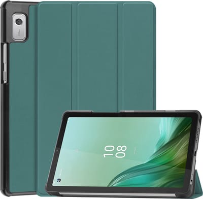 Hoesje Geschikt voor Lenovo Tab M9 - Dun & Stevig - Trifold Bookcase - Hard Cover - Hardcover Book Case - Tablet Hoes - Donkergroen