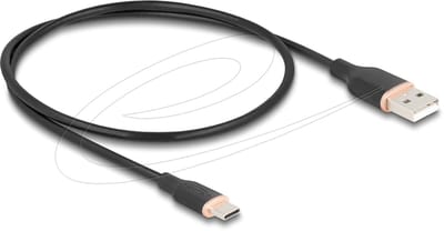 Delock USB 2.0 Cable USB Type-A male to USB Type-C™ male 0.5 m black Silicone