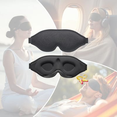CLVP® Eye Mask Sleep - Masque de nuit Femme & Homme - Zwart