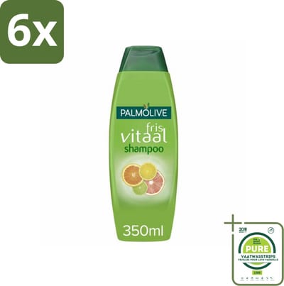 Palmolive Shampoo Fris Vitaal 350 ml - Voordeelverpakking - 6 stuks - Palmolive Fris Vitaal Shampoo - Citrus shampoo