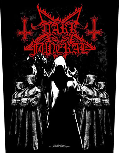 Dark Funeral Shadow Monks Motief Grote Rugpatch Zwart/Wit/Rood- Officiële Merchandise