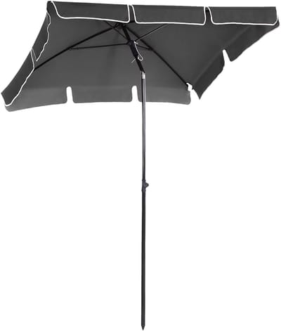 Sweiko Parasols - Strandparasols - Tuinparasols - Intrekbare parasols - Opvouwbaar - Grijs (zonder parasolvoet)