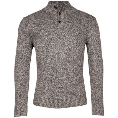 Thomas Maine Trui Button Collar Single Knit New England Twill Midden Blauw / male