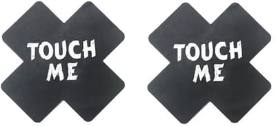 CHPN - Tepelcovers - Tepelsticker - Touch me sticker voor op tepels - Zwart - Grappige tepel sticker - Tepels afplakken - Festival - Feest - Sexy - 1 paar