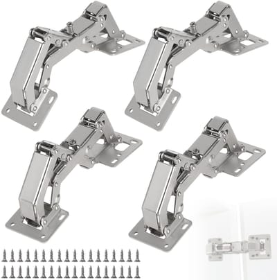 Dailygoods- Scharnier 175 Graden - Soft Close - Meubelscharnier - Scharnier Reparatie Plaat - Houten Deur - Geschikt voor 16-40 mm Platen