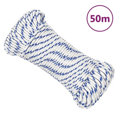 vidaXL - Boot - touw - 3 - mm - 50 - m - polypropyleen - wit
