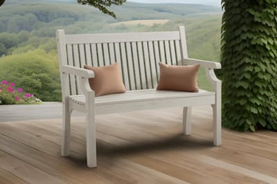 Rockwood® Parkbank Sandwick Kunststof - Nordic White 1.20m 1.20m
