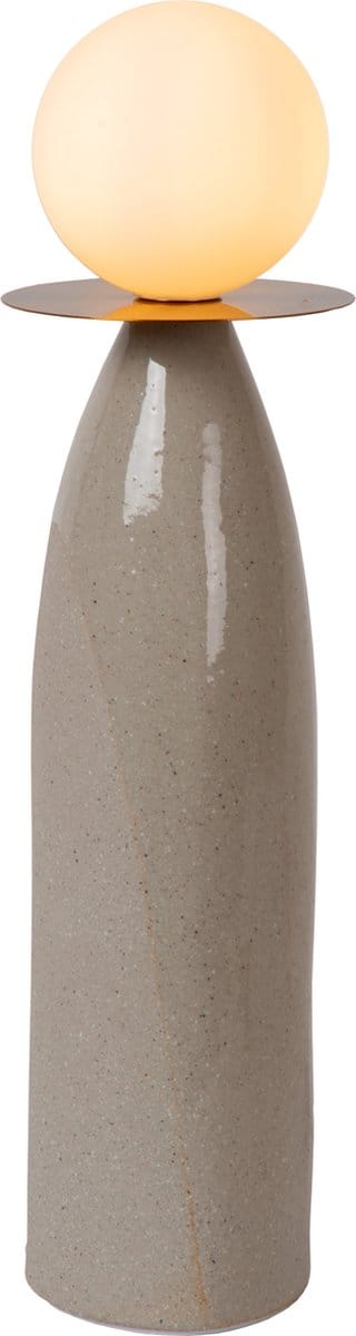 Lucide FIGARO - Tafellamp - Ø 12 cm, H 45cm - 1xG9 - Grijs - Japandi