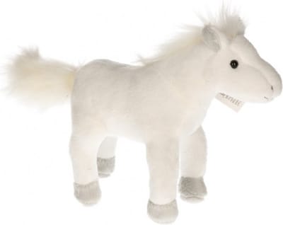 Pluche paard wit 19 cm