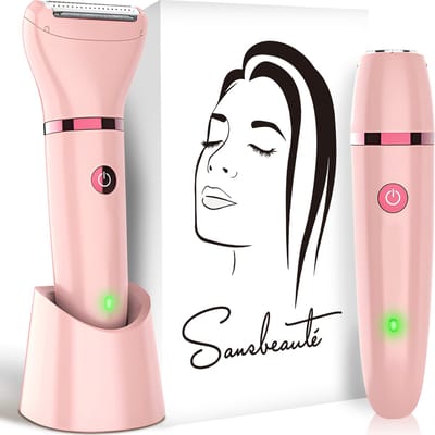 2-in-1 Ladyshave Gezicht - Oksels - Benen - Bikinilijn - Scheerapparaat Vrouw - Ontharingsapparaat Electrisch Ontharen - Gezichtsontharing Dames - Trimmer Vrouw - Ladyshaves Bikini - USB Oplaadbaar