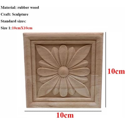 Vintage Ongeschilderd Hout Gesneden Decal Hoek Appliqué Lijst Voor Huis Meubels Muur Kastdeur Decoratief Houten Miniatuur Handwerk