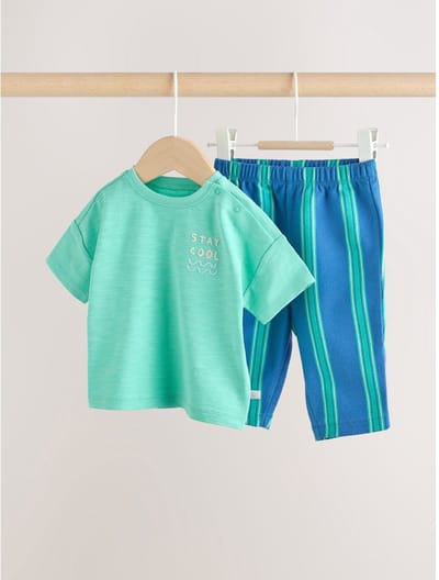 Next - Jongens - Babysweatshirt en broek - Groen