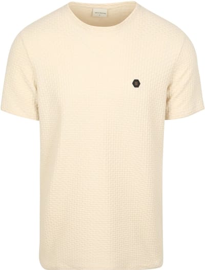 Ronde hals t-shirt in reliefstructuur